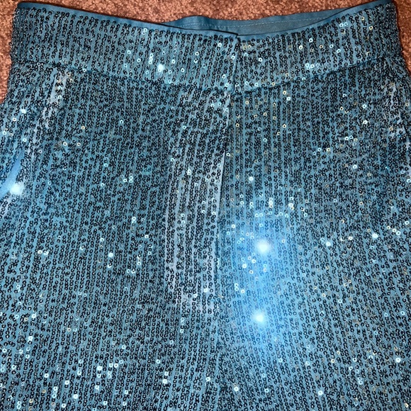 ASOS Pants - • ASOS DESIGN • Hourglass straight sequin ankle grazer pants in turquoise
